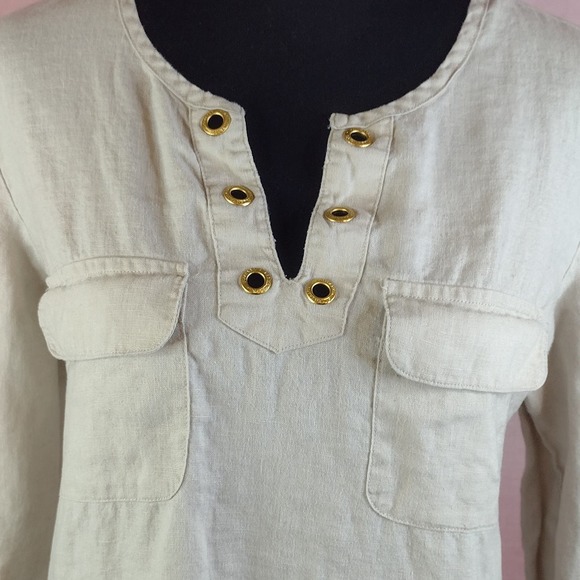 Ellen Tracy Tops - Ellen Tracy Company Linen Button Up 3/4 Sleeve Top Size Small